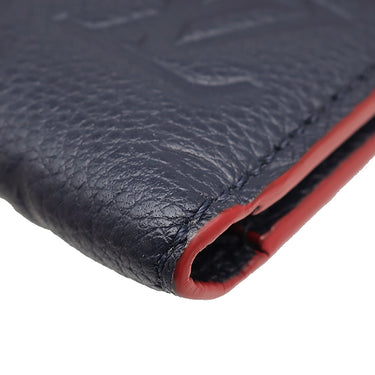 ルイヴィトン LOUIS VUITTON ポルトフォイユ ヴィクトリーヌ M64577 マリーヌルージュ モノグラムアンプラント 三つ折り財布 ゴールド金具 紺 赤 コンパクトウォレット