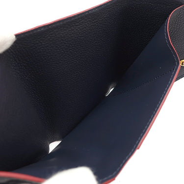ルイヴィトン LOUIS VUITTON ポルトフォイユ ヴィクトリーヌ M64577 マリーヌルージュ モノグラムアンプラント 三つ折り財布 ゴールド金具 紺 赤 コンパクトウォレット