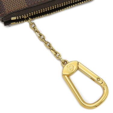 ルイヴィトン LOUIS VUITTON カードキーケース ポシェット クレ N62658 ダミエエベヌ ダミエキャンバス コインケース ゴールド金具 茶 キーチェーン付き