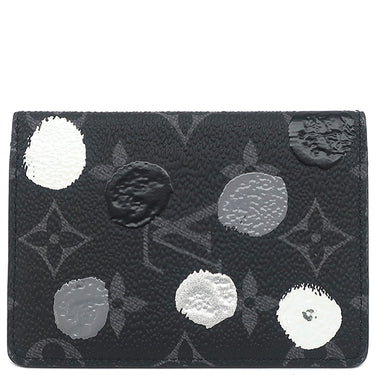 ルイヴィトン LOUIS VUITTON LV×YK オーガナイザー ドゥポッシュ M81928 ブラック×グレー モノグラムエクリプス カードケース 草間彌生 黒 二つ折り 水玉