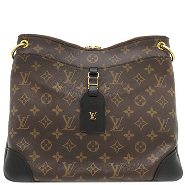ルイヴィトン LOUIS VUITTON オデオン NM MM M45352 モノグラム×ノワール モノグラムキャンバス レザー ショルダーバッグ ゴールド金具 茶 黒
