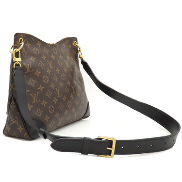 ルイヴィトン LOUIS VUITTON オデオン NM MM M45352 モノグラム×ノワール モノグラムキャンバス レザー ショルダーバッグ ゴールド金具 茶 黒