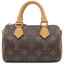 ルイヴィトン LOUIS VUITTON ナノ スピーディ M81085 モノグラム モノグラムキャンバス 2WAYバッグ ゴールド金具 ミニスピーディ ショルダーバッグ ハンドバッグ 茶