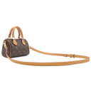 ルイヴィトン LOUIS VUITTON ナノ スピーディ M81085 モノグラム モノグラムキャンバス 2WAYバッグ ゴールド金具 ミニスピーディ ショルダーバッグ ハンドバッグ 茶
