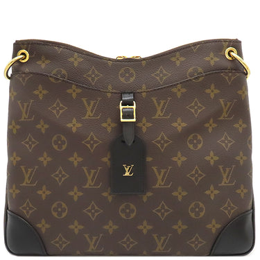 ルイヴィトン LOUIS VUITTON オデオン NM MM M45352 モノグラム×ノワール モノグラムキャンバス レザー ショルダーバッグ ゴールド金具 茶 黒