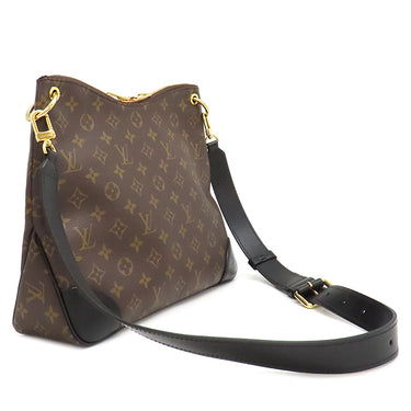 ルイヴィトン LOUIS VUITTON オデオン NM MM M45352 モノグラム×ノワール モノグラムキャンバス レザー ショルダーバッグ ゴールド金具 茶 黒