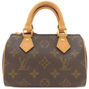 ルイヴィトン LOUIS VUITTON ナノ スピーディ M81085 モノグラム モノグラムキャンバス 2WAYバッグ ゴールド金具 ミニスピーディ ショルダーバッグ ハンドバッグ 茶