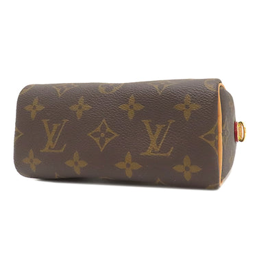 ルイヴィトン LOUIS VUITTON ナノ スピーディ M81085 モノグラム モノグラムキャンバス 2WAYバッグ ゴールド金具 ミニスピーディ ショルダーバッグ ハンドバッグ 茶