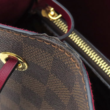 ルイヴィトン LOUIS VUITTON ネオ ノエ N41066 チェリーベリー ダミエキャンバス ショルダーバッグ ゴールド金具 茶 赤