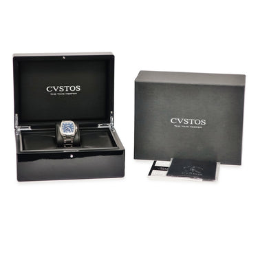 腕時計 クストス CVSTOS メトロポリタン P-S F01103.4213001 自動巻き メンズ 新品同様 ブルー デイト スモセコ チタニウム 限定