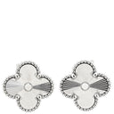 ヴァンクリーフアーペル Van Cleef & Arpels ヴィンテージ アルハンブラ VCARP9XF00 ホワイトゴールド K18WG ピアス Au 750WG ギヨシェ 18K 花