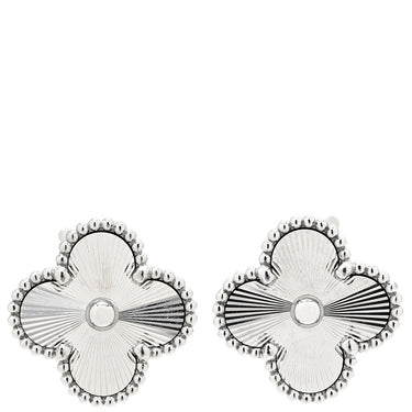 ヴァンクリーフアーペル Van Cleef & Arpels ヴィンテージ アルハンブラ VCARP9XF00 ホワイトゴールド K18WG ピアス Au 750WG ギヨシェ 18K 花