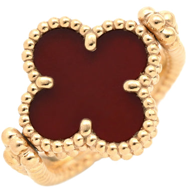 ヴァンクリーフアーペル Van Cleef & Arpels ヴィンテージ アルハンブラ リバーシブル VCARP7U547 赤Xローズゴールド K18RG ダイヤモンド カーネリアン #47(JP7) リング 指輪 18金 ダイヤ1P 7号