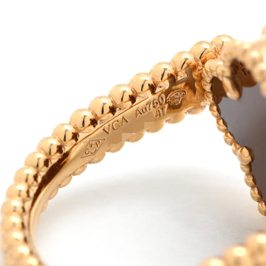 ヴァンクリーフアーペル Van Cleef & Arpels ヴィンテージ アルハンブラ リバーシブル VCARP7U547 赤Xローズゴールド K18RG ダイヤモンド カーネリアン #47(JP7) リング 指輪 18金 ダイヤ1P 7号
