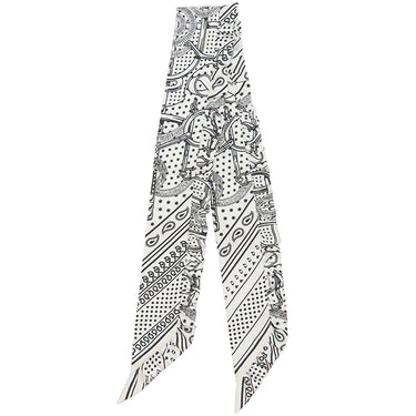 エルメス HERMES ツイリー ホワイト×ブラック シルク スカーフ 【Frilled Eperon d'Or Bandana/フリル エプロンドール バンダナ】