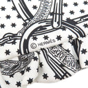 エルメス HERMES ツイリー ホワイト×ブラック シルク スカーフ 【Frilled Eperon d'Or Bandana/フリル エプロンドール バンダナ】