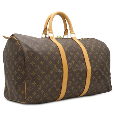 ルイヴィトン LOUIS VUITTON キーポル 50 M41426 モノグラム モノグラムキャンバス ボストンバッグ ゴールド金具 茶 鍵・パドロック・ポワニエ・ネームタグ欠品