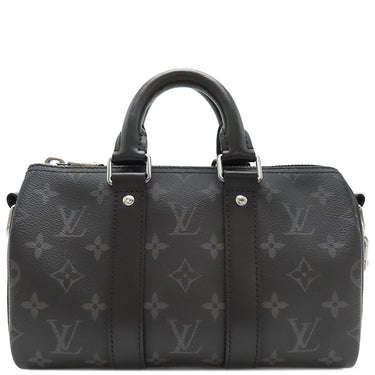 ルイヴィトン LOUIS VUITTON キーポル バンドリエール 25 M46271 モノグラムエクリプス モノグラムエクリプス リバースキャンバス 2WAYバッグ シルバー金具 黒 グレー ショルダー ハンドバッグ
