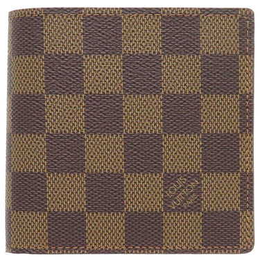 ルイヴィトン LOUIS VUITTON ポルトフォイユ マルコ N61675 ダミエエベヌ ダミエキャンバス 二つ折り財布 ゴールド金具 茶 二つ折り
