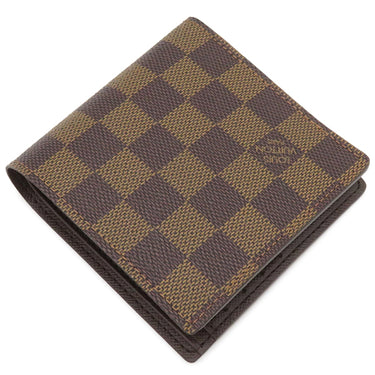 ルイヴィトン LOUIS VUITTON ポルトフォイユ マルコ N61675 ダミエエベヌ ダミエキャンバス 二つ折り財布 ゴールド金具 茶 二つ折り