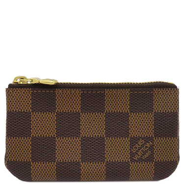 ルイヴィトン LOUIS VUITTON カードキーケース ポシェット クレ N62658 ダミエエベヌ ダミエキャンバス コインケース ゴールド金具 小銭入れ 茶 キーチェーン付き