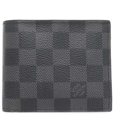 ルイヴィトン LOUIS VUITTON ポルトフォイユ マルコ NM N63336 ダミエグラフィット ダミエグラフィットキャンバス 二つ折り財布 シルバー金具 黒 グレー