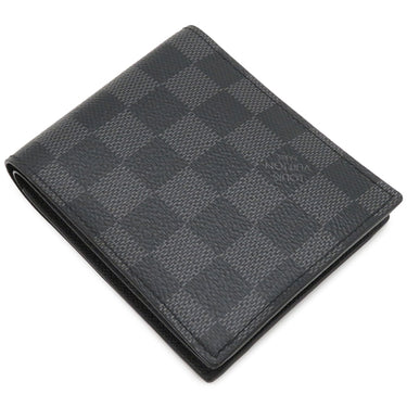 ルイヴィトン LOUIS VUITTON ポルトフォイユ マルコ NM N63336 ダミエグラフィット ダミエグラフィットキャンバス 二つ折り財布 シルバー金具 黒 グレー