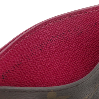 ルイヴィトン LOUIS VUITTON ポルトカルト サーンプル M60703 フューシャ モノグラムキャンバス カードケース 茶 ピンク カード入れ