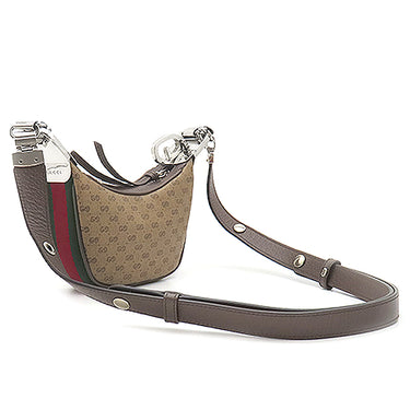グッチ GUCCI マイクロ GG 718512 ベージュ×エボニー GGスプリームキャンバス レザー 2WAYバッグ シルバー金具 茶 緑 赤 シェリーライン ハンドバッグ ショルダー