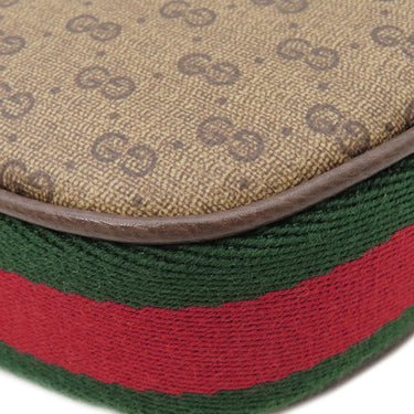 グッチ GUCCI マイクロ GG 718512 ベージュ×エボニー GGスプリームキャンバス レザー 2WAYバッグ シルバー金具 茶 緑 赤 シェリーライン ハンドバッグ ショルダー