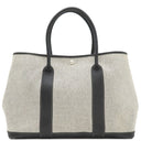 エルメス HERMES ガーデンパーティーPM ボルデュック グレー×ブラック トワルアッシュ ネゴンダ トートバッグ シルバー金具 黒 ボルデュックリボン トワルH