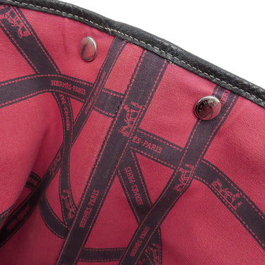 エルメス HERMES ガーデンパーティーPM ボルデュック グレー×ブラック トワルアッシュ ネゴンダ トートバッグ シルバー金具 黒 ボルデュックリボン トワルH