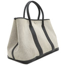 エルメス HERMES ガーデンパーティーPM ボルデュック グレー×ブラック トワルアッシュ ネゴンダ トートバッグ シルバー金具 黒 ボルデュックリボン トワルH