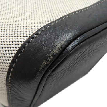 エルメス HERMES ガーデンパーティーPM ボルデュック グレー×ブラック トワルアッシュ ネゴンダ トートバッグ シルバー金具 黒 ボルデュックリボン トワルH