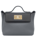 エルメス HERMES サック ヴァンキャトル 24/24 ミニ 21 グリミスティ×ブラック エバーカラー スイフト 2WAYバッグ シャンパンゴールド金具 黒 グレー ヴェルソ