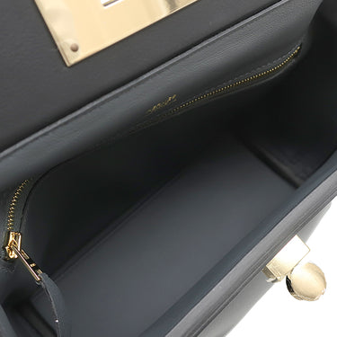 エルメス HERMES サック ヴァンキャトル 24/24 ミニ 21 グリミスティ×ブラック エバーカラー スイフト 2WAYバッグ シャンパンゴールド金具 黒 グレー ヴェルソ