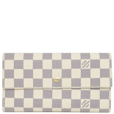 ルイヴィトン LOUIS VUITTON ポルトトレゾール インターナショナル N61732 ダミエアズール ダミエアズールキャンバス 長財布 ゴールド金具 白 三つ折り