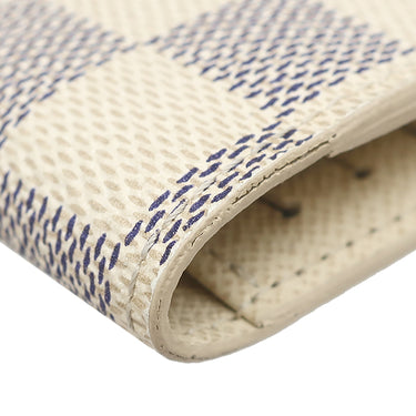 ルイヴィトン LOUIS VUITTON ポルトトレゾール インターナショナル N61732 ダミエアズール ダミエアズールキャンバス 長財布 ゴールド金具 白 三つ折り