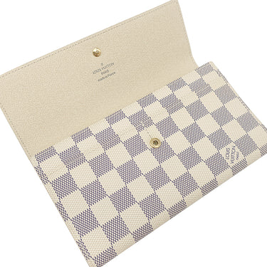 ルイヴィトン LOUIS VUITTON ポルトトレゾール インターナショナル N61732 ダミエアズール ダミエアズールキャンバス 長財布 ゴールド金具 白 三つ折り