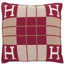 エルメス HERMES アヴァロン3 クッション エクリュ×ルージュ ウール カシミヤ ファッション雑貨 カバー取り外し可