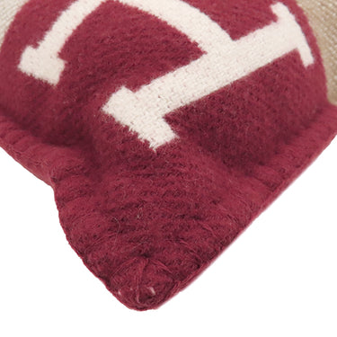 エルメス HERMES アヴァロン3 クッション エクリュ×ルージュ ウール カシミヤ ファッション雑貨 カバー取り外し可