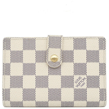 ルイヴィトン LOUIS VUITTON ポルトモネ ビエ ヴィエノワ N61676 ダミエアズール ダミエアズールキャンバス 二つ折り財布 ゴールド金具 白 がま口