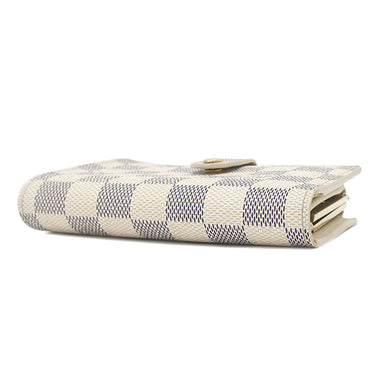 ルイヴィトン LOUIS VUITTON ポルトモネ ビエ ヴィエノワ N61676 ダミエアズール ダミエアズールキャンバス 二つ折り財布 ゴールド金具 白 がま口