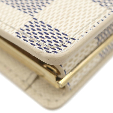 ルイヴィトン LOUIS VUITTON ポルトモネ ビエ ヴィエノワ N61676 ダミエアズール ダミエアズールキャンバス 二つ折り財布 ゴールド金具 白 がま口