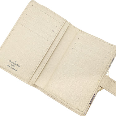 ルイヴィトン LOUIS VUITTON ポルトモネ ビエ ヴィエノワ N61676 ダミエアズール ダミエアズールキャンバス 二つ折り財布 ゴールド金具 白 がま口