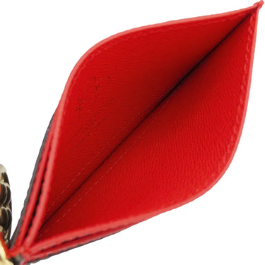 ルイヴィトン LOUIS VUITTON ポルト カルト LV チャーム M12215 モノグラム×キャンディレッド モノグラムキャンバス カードケース ゴールド金具 赤 カード入れ パスケース ヴィヴィエンヌ