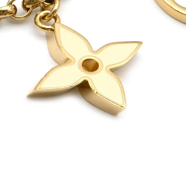 ルイヴィトン LOUIS VUITTON フルール ドゥ モノグラム M65111 ピンクベージュ×アイボリー GP エナメル バッグチャーム ゴールド金具 LVロゴ キーホルダー