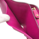 ルイヴィトン LOUIS VUITTON コンパクト ジップ M95218 フューシャ モノグラムキャンバス 二つ折り財布 ゴールド金具 茶 小銭入れ