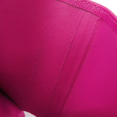 ルイヴィトン LOUIS VUITTON コンパクト ジップ M95218 フューシャ モノグラムキャンバス 二つ折り財布 ゴールド金具 茶 小銭入れ