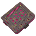 ルイヴィトン LOUIS VUITTON コンパクト ジップ M95218 フューシャ モノグラムキャンバス 二つ折り財布 ゴールド金具 茶 小銭入れ